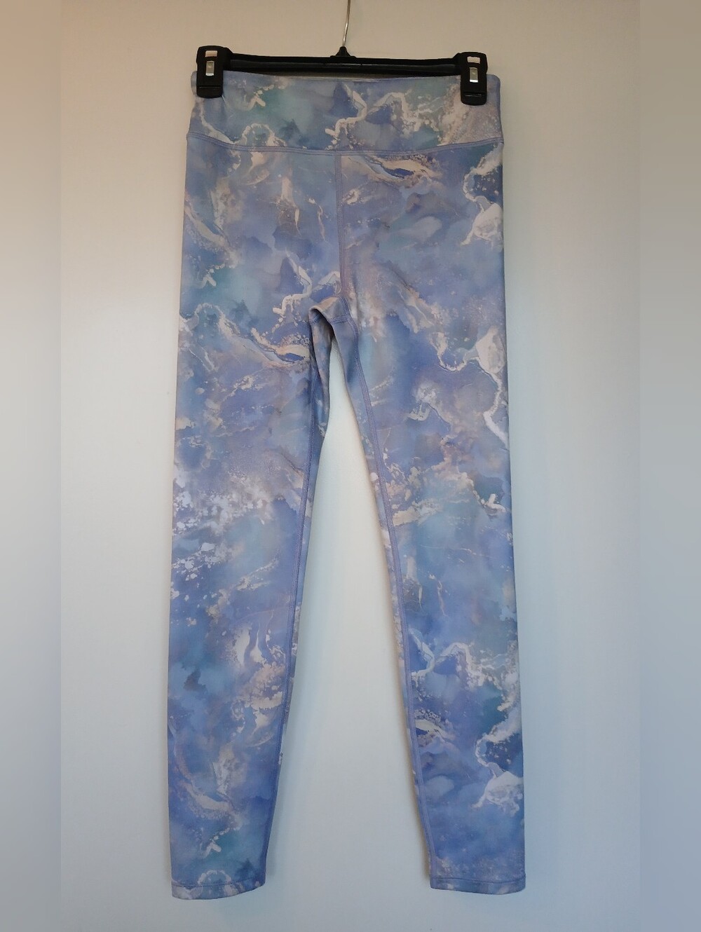 Athleta Girl High Rise Printed Chit Chat Tight Blue Marble Size XL/14
